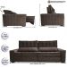 Sofá Retrátil e Reclinável 2,75m Cama inBox Big Star com SoftGel D40 Velupluma Café