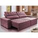 Sofá Retrátil e Reclinável 2,75m Cama inBox Big Star com SoftGel D40 Velupluma Rose
