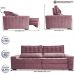 Sofá Retrátil e Reclinável 2,75m Cama inBox Big Star com SoftGel D40 Velupluma Rose