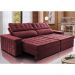 Sofá Retrátil e Reclinável 2,75m Cama inBox Big Star com SoftGel D40 Velupluma Vinho