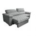 Sofá Retrátil e Reclinável 2,75m Molas Ensacadas Cama inBox Big Home com Bordado 3D Linho Cinza Claro
