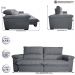 Sofá Retrátil e Reclinável 2,75m Molas Ensacadas Cama inBox Big Home com Bordado 3D Linho Cinza Escuro