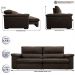 Sofá Retrátil e Reclinável 2,75m Molas Ensacadas Cama inBox Big Home com Bordado 3D Velusoft Café