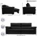 Sofá Retrátil e Reclinável 2,75m Molas Ensacadas Cama inBox Big Home com Bordado 3D Velusoft Preto