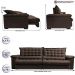 Sofá Retrátil e Reclinável 2,75m Molas Ensacadas Cama inBox Big Space com Bordado 3D Velusoft Café