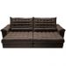 Sofá Retrátil e Reclinável 2,75m Molas Ensacadas Cama inBox Big Space com Bordado 3D Velusoft Café