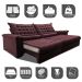 Sofá Retrátil e Reclinável 2,75m Molas Ensacadas Cama inBox Big Space com Bordado 3D Velusoft Vinho