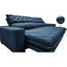 Sofá Retrátil e Reclinável 2,75m Molas Ensacadas Cama inBox Spazus com Bordado 3D Velusoft Azul