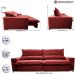 Sofá Retrátil e Reclinável 2,75m Molas Ensacadas Cama inBox Spazus com Bordado 3D Velusoft Vermelho