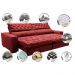 Sofá Retrátil e Reclinável 2,75m Molas Ensacadas Cama inBox Spazus com Bordado 3D Velusoft Vermelho