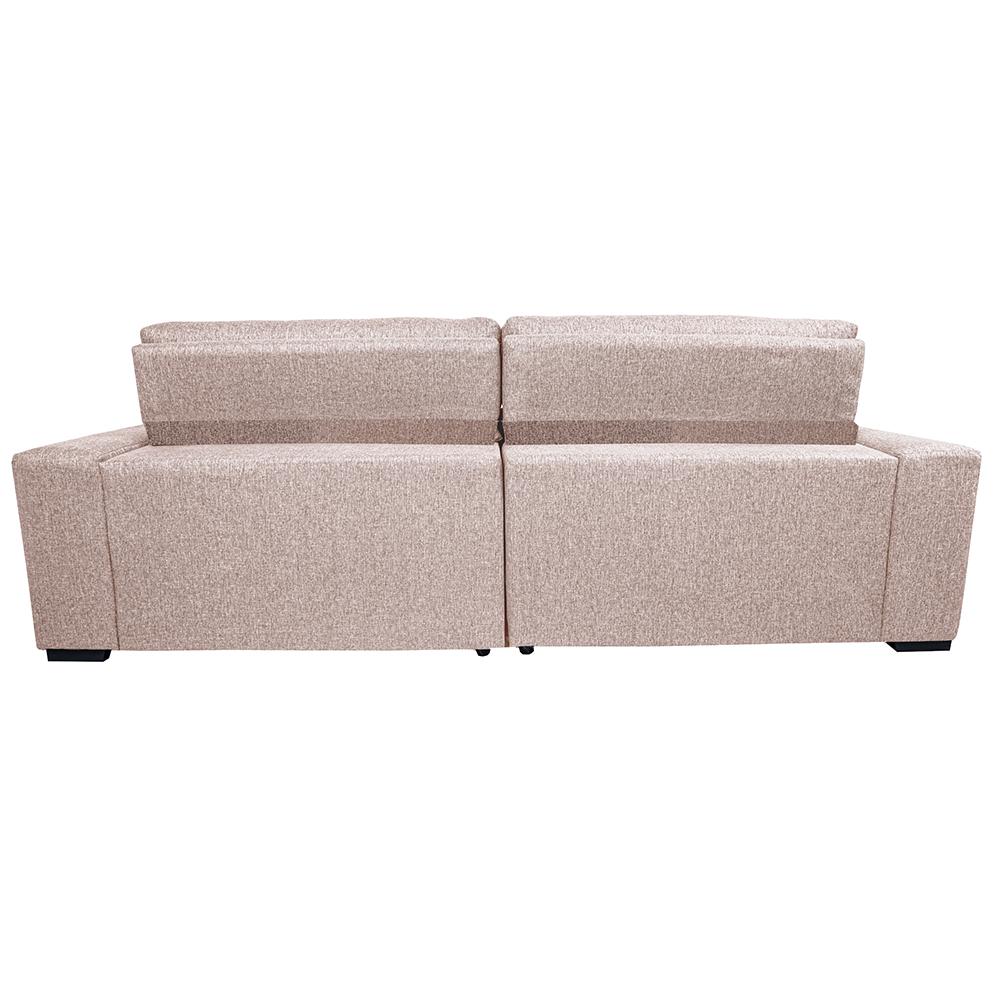 Sofá Retrátil e Reclinável 2,75m Molas Ensacadas Cama inBox Style Thermo Gel Linho Bege Claro