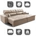 Sofá Retrátil e Reclinável 2,92m Luxos Cama inBox Velusoft Bege