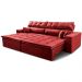 Sofá Retrátil e Reclinável 2,92m Luxos Cama inBox Velusoft Vermelho