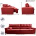 Sofá Retrátil e Reclinável 2,92m Luxos Cama inBox Velusoft Vermelho