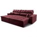 Sofá Retrátil e Reclinável 2,92m Luxos Cama inBox Velusoft Vinho