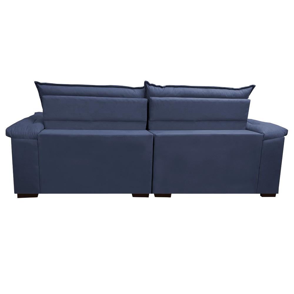 Sofá Retrátil e Reclinável 2,92m Molas Ensacadas Cama inBox Alemanha de Viscoelástico Velusoft Azul