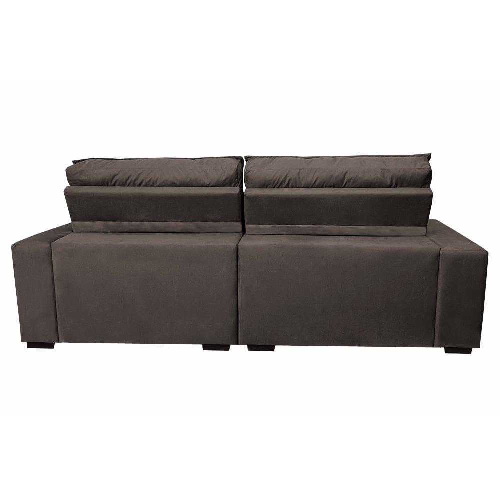 Sofá Retrátil e Reclinável 2,92m Molas Ensacadas Cama inBox Catar Velusoft Café