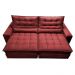 Sofá Retrátil e Reclinável 2,92m Molas Ensacadas Cama inBox Catar Velusoft Vermelho