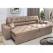Sofá Retrátil e Reclinável 2,92m com Molas Cama inBox Estilo Suede Velusoft Castor