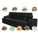Sofá Retrátil e Reclinável 2,92m com Molas Cama inBox Estilo Suede Velusoft Preto