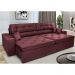 Sofá Retrátil e Reclinável 2,92m com Molas Cama inBox Estilo Suede Velusoft Vinho