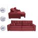 Sofá Retrátil e Reclinável 2,92m com Molas Cama inBox Estilo Suede Velusoft Vinho