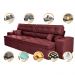 Sofá Retrátil e Reclinável 2,92m com Molas Cama inBox Estilo Suede Velusoft Vinho