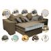 Sofá Retrátil e Reclinável 2,92m com Molas Ensacadas Cama Inbox Supreme Tecido Suede Velusoft Castor