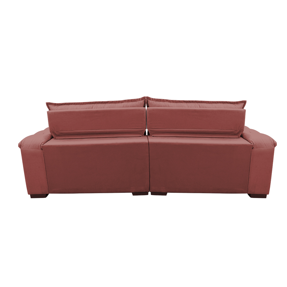 Sofá Retrátil e Reclinável 2,92m com Molas Ensacadas Cama inBox Aconchego Tecido Suede Vermelho