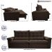 Sofá Retrátil e Reclinável 2,95m Cama inBox Big Fresh com SoftGel D40 Velupluma Café