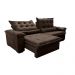 Sofá Retrátil e Reclinável 2,95m Cama inBox Big Fresh com SoftGel D40 Velupluma Café