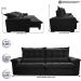 Sofá Retrátil e Reclinável 2,95m Cama inBox Big Fresh com SoftGel D40 Velupluma Preto