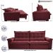 Sofá Retrátil e Reclinável 2,95m Cama inBox Big Fresh com SoftGel D40 Velupluma Vinho