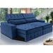 Sofá Retrátil e Reclinável 2,95m Cama inBox Big Puffer com SoftGel D40 Velupluma Azul