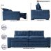 Sofá Retrátil e Reclinável 2,95m Cama inBox Big Puffer com SoftGel D40 Velupluma Azul