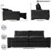 Sofá Retrátil e Reclinável 2,95m Cama inBox Big Puffer com SoftGel D40 Velupluma Preto