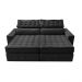 Sofá Retrátil e Reclinável 2,95m Cama inBox Big Puffer com SoftGel D40 Velupluma Preto