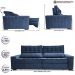 Sofá Retrátil e Reclinável 2,95m Cama inBox Big Star com SoftGel D40 Velupluma Azul