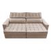 Sofá Retrátil e Reclinável 2,95m Cama inBox Big Star com SoftGel D40 Velupluma Bege