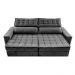 Sofá Retrátil e Reclinável 2,95m Cama inBox Big Star com SoftGel D40 Velupluma Cinza