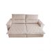 Sofá Retrátil e Reclinável 2,95m Molas Ensacadas Cama inBox Big Home com Bordado 3D Linho Bege Claro