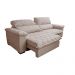 Sofá Retrátil e Reclinável 2,95m Molas Ensacadas Cama inBox Big Home com Bordado 3D Linho Bege Claro