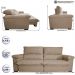 Sofá Retrátil e Reclinável 2,95m Molas Ensacadas Cama inBox Big Home com Bordado 3D Linho Bege Escuro