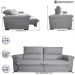 Sofá Retrátil e Reclinável 2,95m Molas Ensacadas Cama inBox Big Home com Bordado 3D Linho Cinza Claro