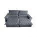 Sofá Retrátil e Reclinável 2,95m Molas Ensacadas Cama inBox Big Home com Bordado 3D Linho Cinza Escuro