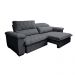 Sofá Retrátil e Reclinável 2,95m Molas Ensacadas Cama inBox Big Home com Bordado 3D Linho Cinza Escuro