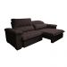 Sofá Retrátil e Reclinável 2,95m Molas Ensacadas Cama inBox Big Home com Bordado 3D Linho Marrom