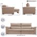 Sofá Retrátil e Reclinável 2,95m Molas Ensacadas Cama inBox Big Home com Bordado 3D Velusoft Bege
