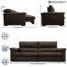 Sofá Retrátil e Reclinável 2,95m Molas Ensacadas Cama inBox Big Home com Bordado 3D Velusoft Café