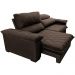 Sofá Retrátil e Reclinável 2,95m Molas Ensacadas Cama inBox Big Home com Bordado 3D Velusoft Café